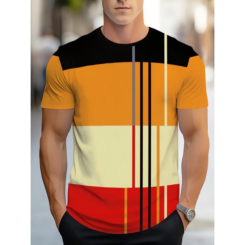 Men'S Fashion Casual Round Neck 3D Print T-Shirt