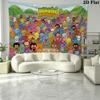 Moshi Monsters Wall Tapestry Aesthetic Wall Hanging Printed Fabric Blanket Decorative Tapestries for Bedroom Living Room Home Decor