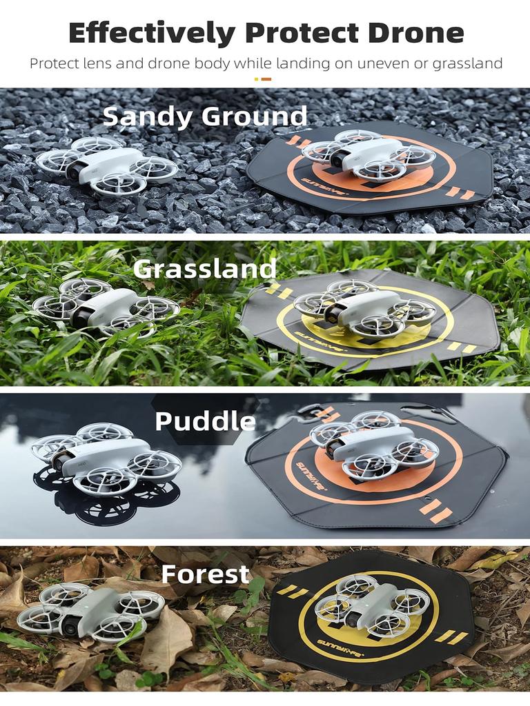 Folding Apron Landing Pad for DJI NEO/Mini4Pro, Small Drone 35cm (Orange)