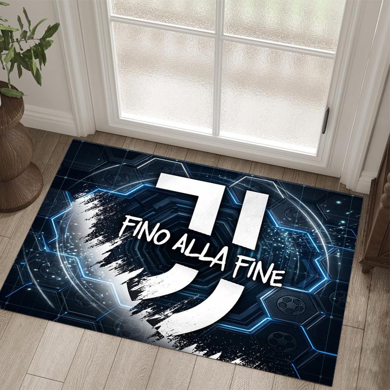 Tappeto in Velluto di Cristallo Design Juventus FC Accogliente Non?Tappeto Stampato Antiscivolo per Camera da Letto Soggiorno Ingresso
