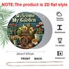 2D Flat Aluminum Rustic-Style “Welcome To My Garden” Wall Art Sign, 7.87 X 7.87 Inches. Perfect for Gardens, Homes, and Outdoor Spaces. An Ideal