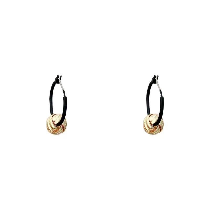 French black earrings women s new niche design stud earrings earrings simple earrings