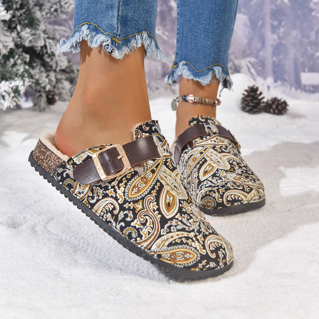 Fashion Women Slippers Elegant Platform Home Slides Women Fashion 2025 New Bohemia Style Slippers Outdoor Covered Retro Shoes for Women