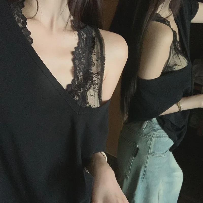 2024 Podzimní Dámská Sexy Průsvitná Vesta s Francouzskou Krajkou a Výšivkou