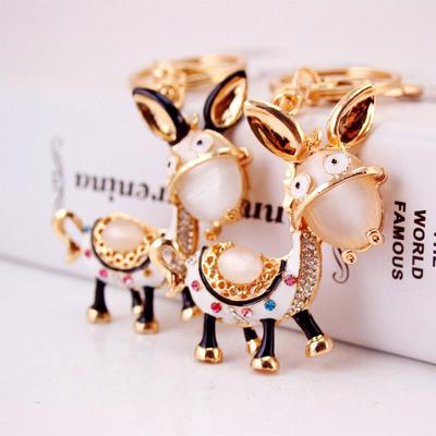 Cute Rhinestone Donkey Keychain - Car Key Accessory & Women's Bag Pendant Gift