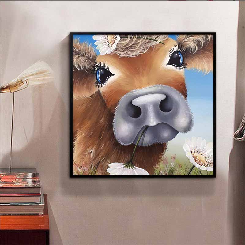 New Arrival 5D DIY Full Circle Diamond Painting "Ox" Embroidery Cross Stitch Home Decor Gift