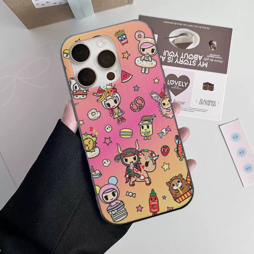 

Japan T-Tokidokis Phone Case For iPhone 17 16 15 11 12 13 14 Pro Max Soft Corrugated Silicone Cover Case iPhone 17 Pro