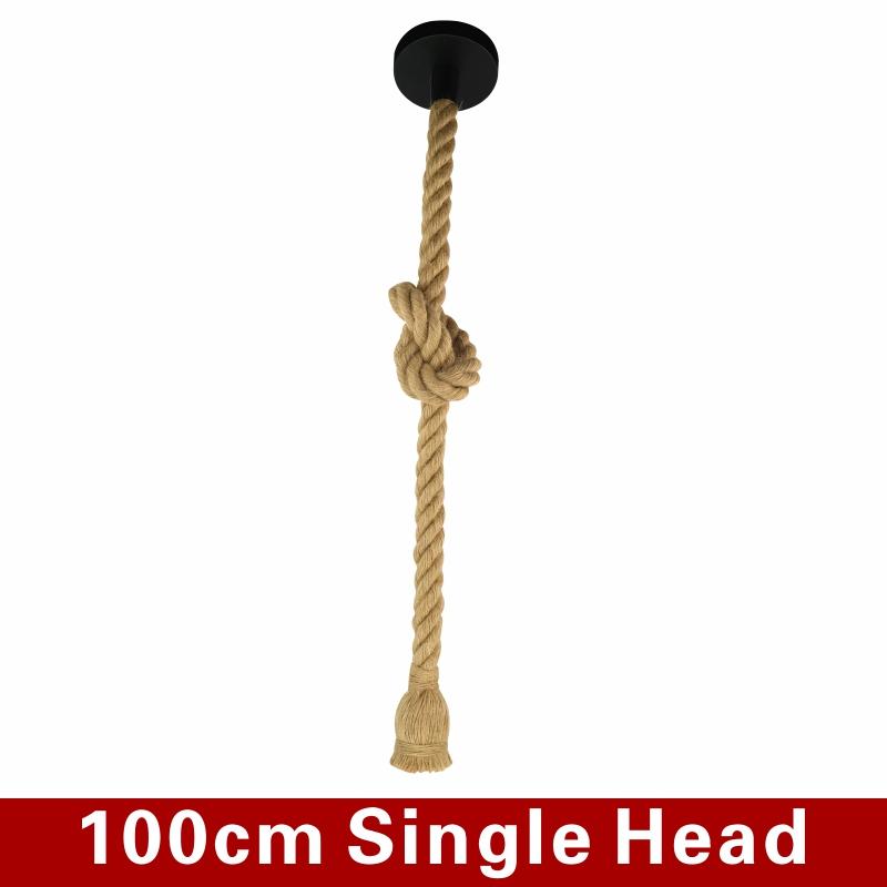 

E27 Ретро подвесные светильники из пеньковой веревки, подвесной светильник AC85-265V, 110 В, 220 В, промышленная лампа, винтажный декор, подвесной Single Head