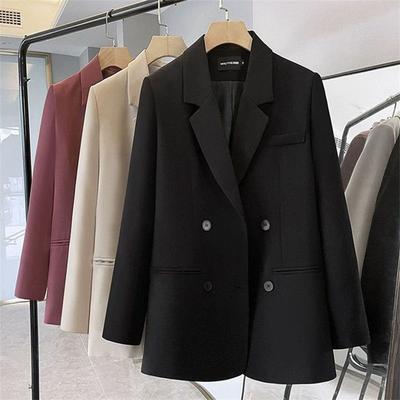 Suit Raspberry Jacket Spring and Autumn Elegant Chic New Small People High-end Loose Casual Temperament Suit Top Versatile