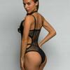 Damer Netting Ettstykke Bikini Fiskenett Tanga Bodysuit Badedrakt Badedrakt Bodysuit