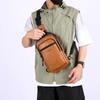 PU Leather Sling Shoulder Bag Solid Color Male Crossbody Bag Backpack Men's Chest Bag  Daily