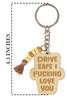 Inkdotpot Funny Keychain Drive Safe I Fcking Love You Wood Engraved Keychain Funny Adult Sarcastic Novelty