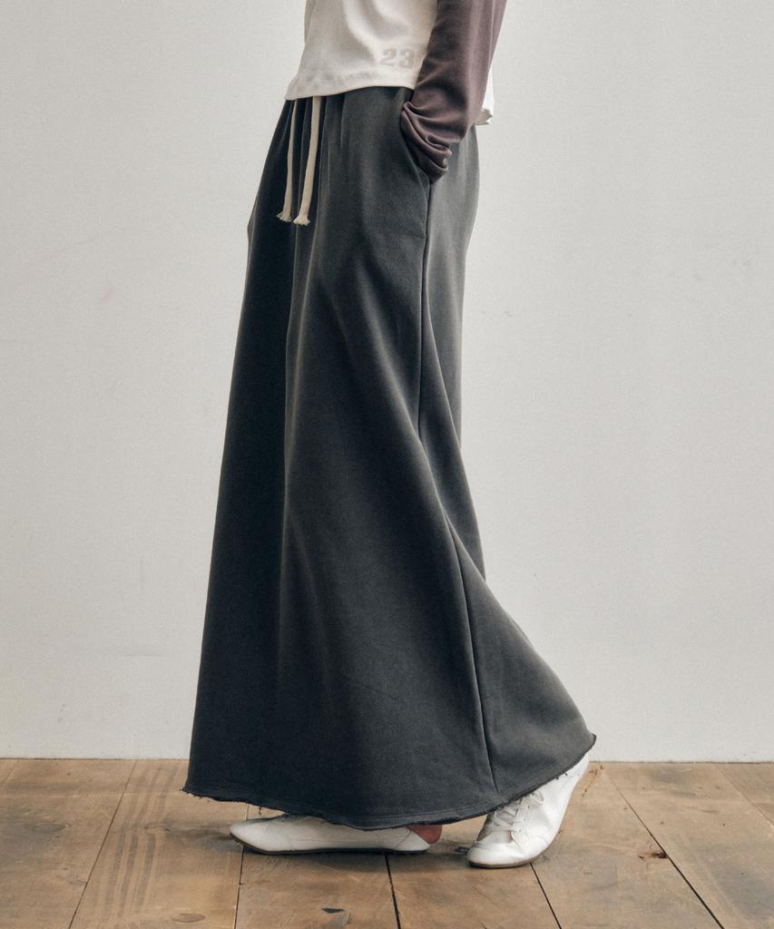 Cita Every Day Comfort Raw Edge Maxi Skirt_Cts620(Charcoal)