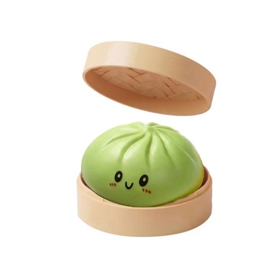Glow in the Dark Bun Squeeze Toy, LED Light Up Stress Relief Fidget, Sensory Toy for Adults Kids, Cute Desk Decor Gift