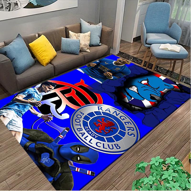 1pc Rangers FC Rug, Digital Printed Home Chair Sofa Mat, Durable Office Area Carpet, Beautiful Festival Decorations