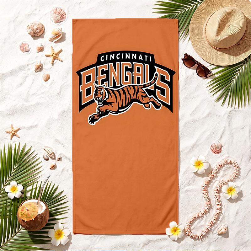 Cincinnati Bengals Soft Beach Towel Stylish Beach Pool Towel for Summer Seaside Vacation Travel