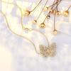 Butterfly Necklace for Women with Fashionable Personality, Slightly Inlaid Diamond Clavicle Chain Necklace Temperament Versatile