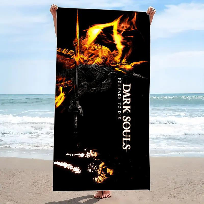 DARK SOULS Print Beach Towel, Large Soft Quick Dry Towel for Beach Camping Swimming