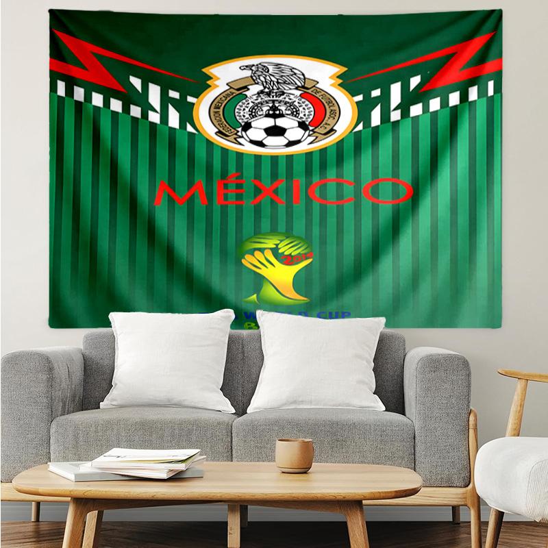 Mexico Football Team Emblem Printed Printed Tapestry, for Bedroom,Livingroom, dormitory, Large Wall Decor, Fabric Decor Fan Birthday Gifts