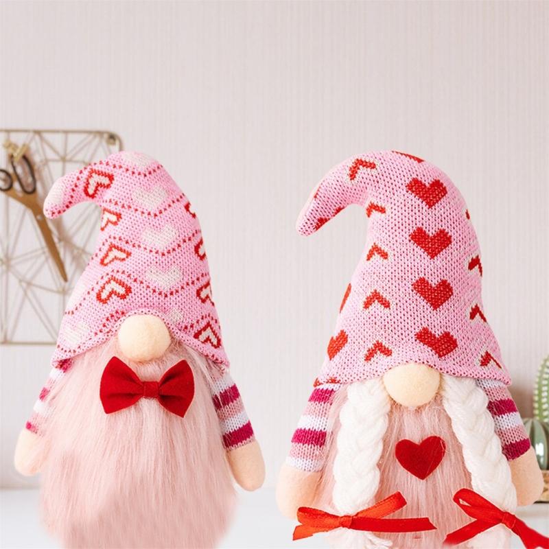 Valentine's Day Gnomes Plush Decors,Mr and Mrs Tomte Swedish Gnome Home Table Gnomes Ornaments Valentine's Day Presents