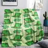 St.Patrick's Day Green Clover Print Flannel Blanket,High Quality Comfortable for All Seasons,Home Decor,Warmth and Comfort,Perfect for Christmas Gifts