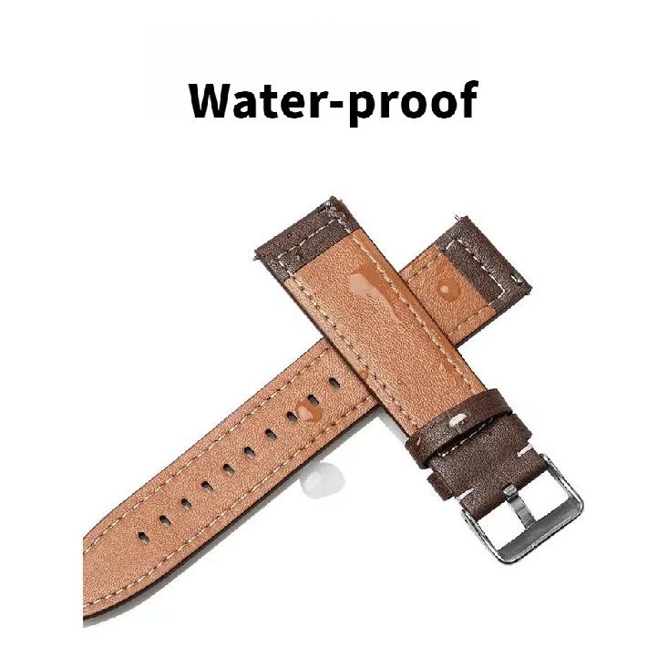 20mm 22mm Leather Watch Band Watch Strap- Soft Durable Water-proof for Samsung Galaxy Watch Huawei Watch Xiaomi Watch Garmin Watch Amazfit Watch