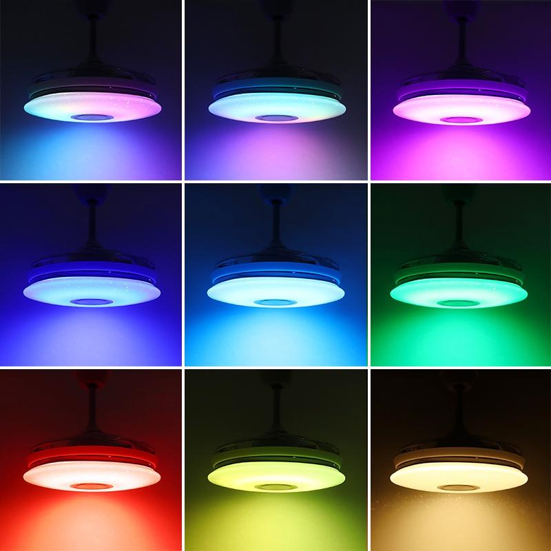 44 IN 1 2 Inches Modren RGB Ceiling Fan with Light APP Bluetooth Music Fans Light Bedroom Smart Ceiling Lamps With Remote Control