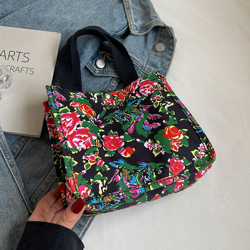 College Students In Class Chinese Style Bags for Women In Summer Canvas Bags for Women Ins Large Capacity Versatile One Shoulder Handbags