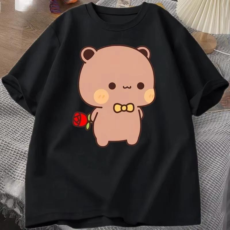 Camiseta De Oso DuDu Sorprendente Panda BuBu Con Una Flor Camisetas Gráficas Divertidas Y Bonitas Camisetas S