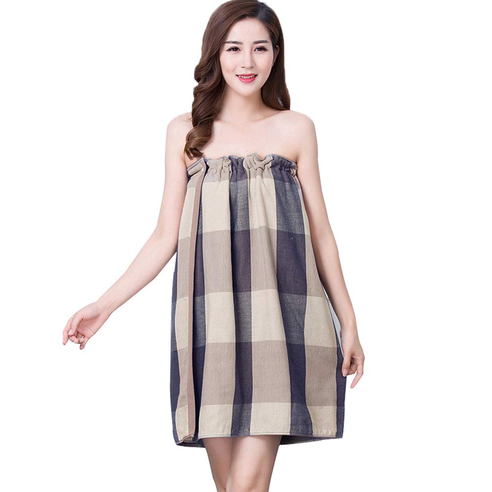 

Tibemi Plaid Lap Pure Cotton Gauze Bath Towel for Perfect for Hot and Beauty Towel, Large, Adults, Quick-Drying, Absorbent, Non-Slip, Bath, Pool, синий