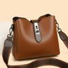 New fashion trend single shoulder crossbody women's middle-aged bag large capacity casual hand carrying bucket bag