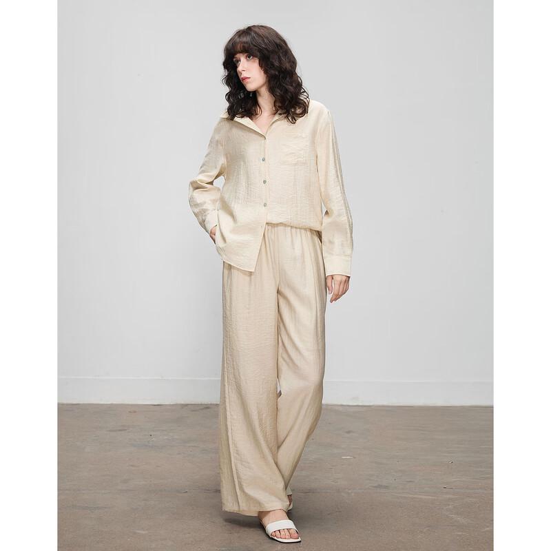 Women's Autumn Linen Blend Shirt & Pant Set