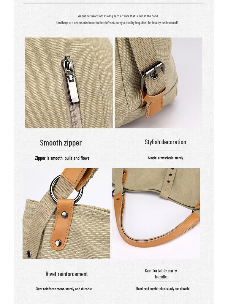 Versatile Canvas Women's Bag: Casual Shoulder, Backpack, Bucket, and Crossbody Styles.