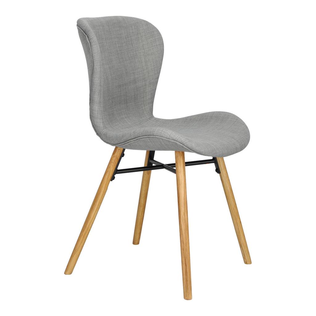 Batilda UPHOLSTERED CHAIR, light gray, WOODEN LEGS