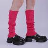 Japanese Punk Leg Warmers Women Solid Color Ribbed Knit Long Socks Y2K Distressed Ripped Boot Cuffs Leg Cover Streetwear