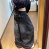 Jeans Baggy Décontractés pour Femmes Y2K Lavage Bleu High Street Vintage Pantalons Cargo Jambe Large Pantalons Surdimensionnés pantalons y2k