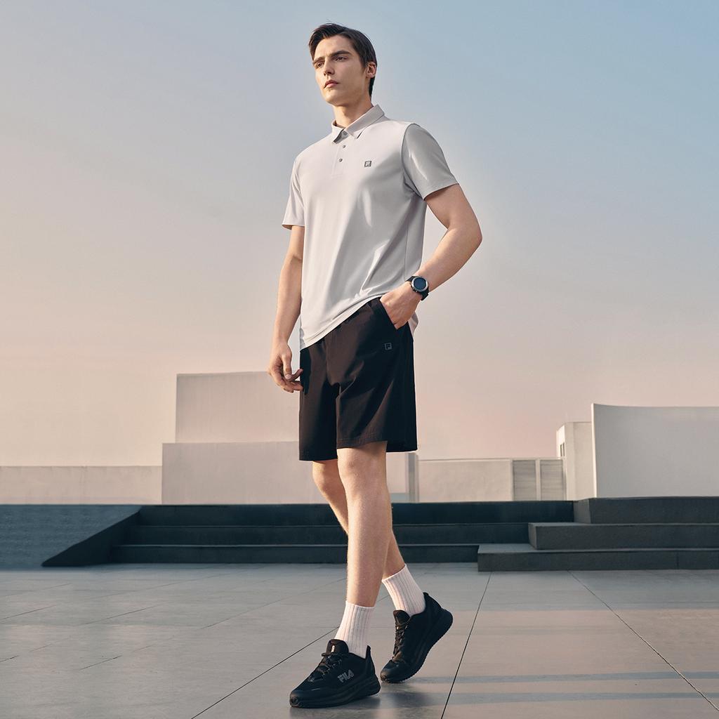 Fila Fitness Classic Minimalist Sports Training Casual Short Sleeve Polo Shirt Men Tops A51M621110F-GY