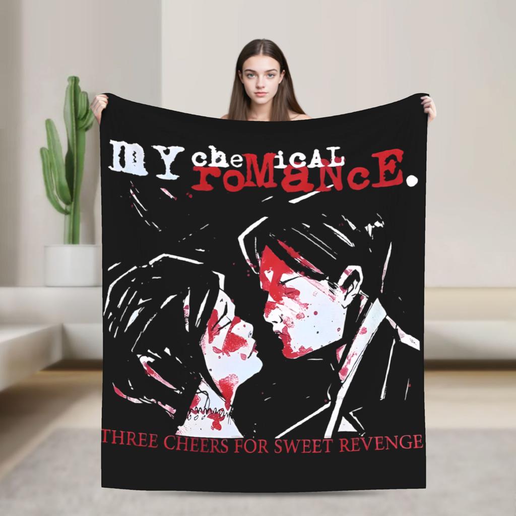 My Chemical Romance Soft Warm Blankets  Decorative Plush Throw Blanket Funny Couch Chair Flannel Bedspread Sofa Bed Cover