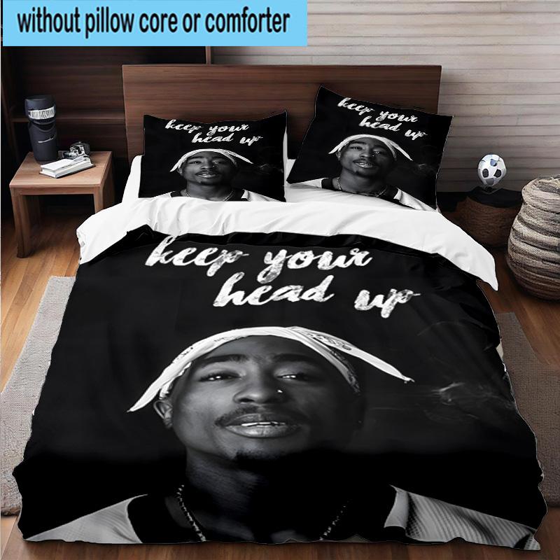 3PCS Rap Legend In Blue 3pcs Bedding,Including 3PCS Duvet Cover And 2pcs Pillowcases Perfect for Christmas,Ideal for Bedroom, Dormitory