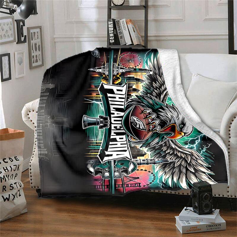 Philadelphia Flannel Blanket Soft All-Season Throw, Design for Camping, Car Travel, Hiking Sofa, Bed, Office Perfect Gift for Parties