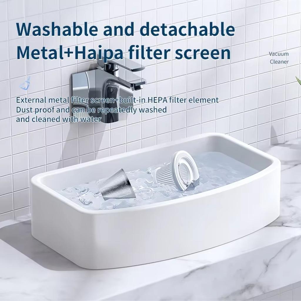 Car Handheld Vacuum Cordless 13000 PA Suction Power, Portable Vacuum Cleaner for Car Home and Pet Hair, Black