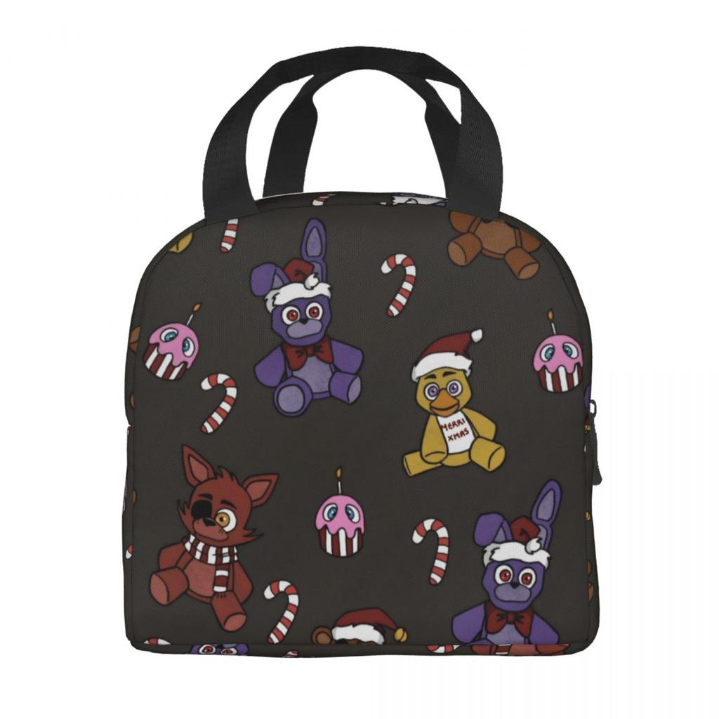 FNAF At Freddys Thermal Insulated Lunch Bag for School Portable Food Bag Thermal Cooler Food Box