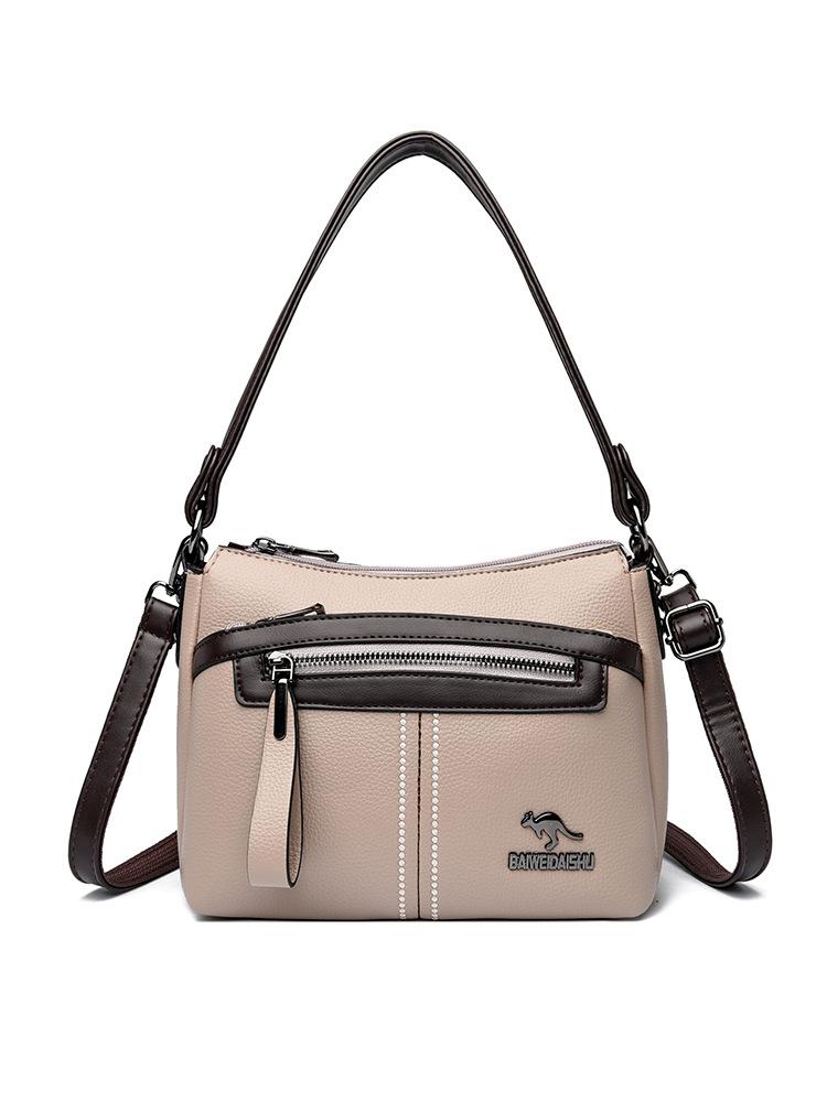 

Cross-mirror temperament 2025 commuter premium texture shoulder bag fashionable versatile underarm bag large capacity simple messenger bag хаки