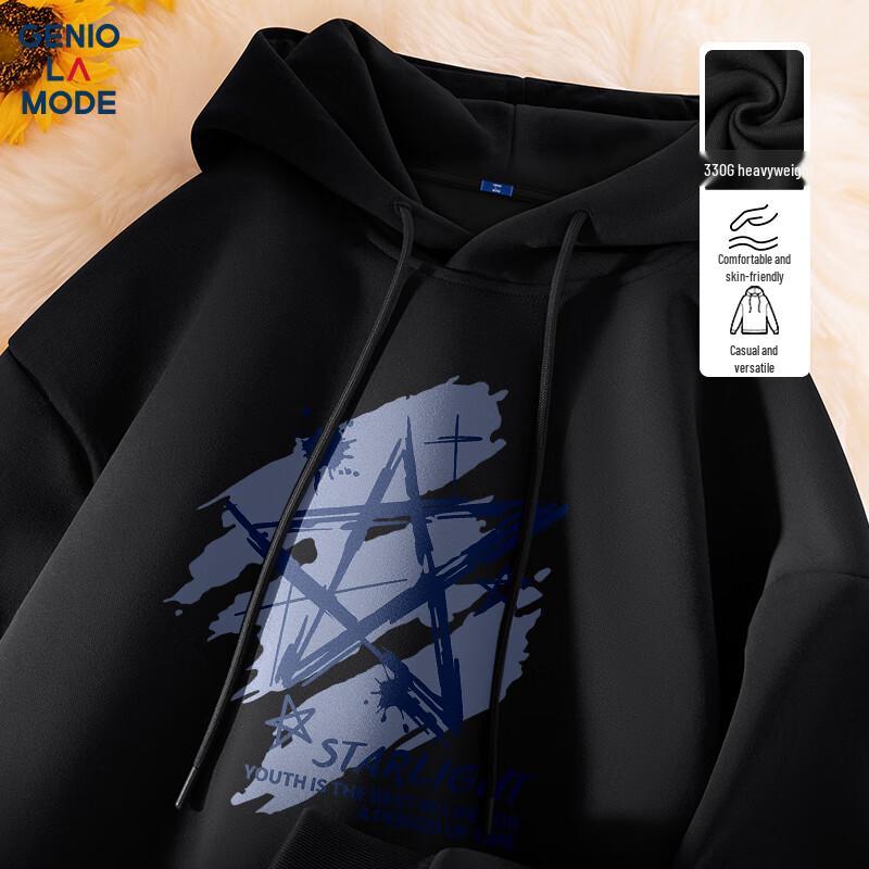 

GENIOLAMODE Men s Loose Fit Hooded Sweatshirt 2XL