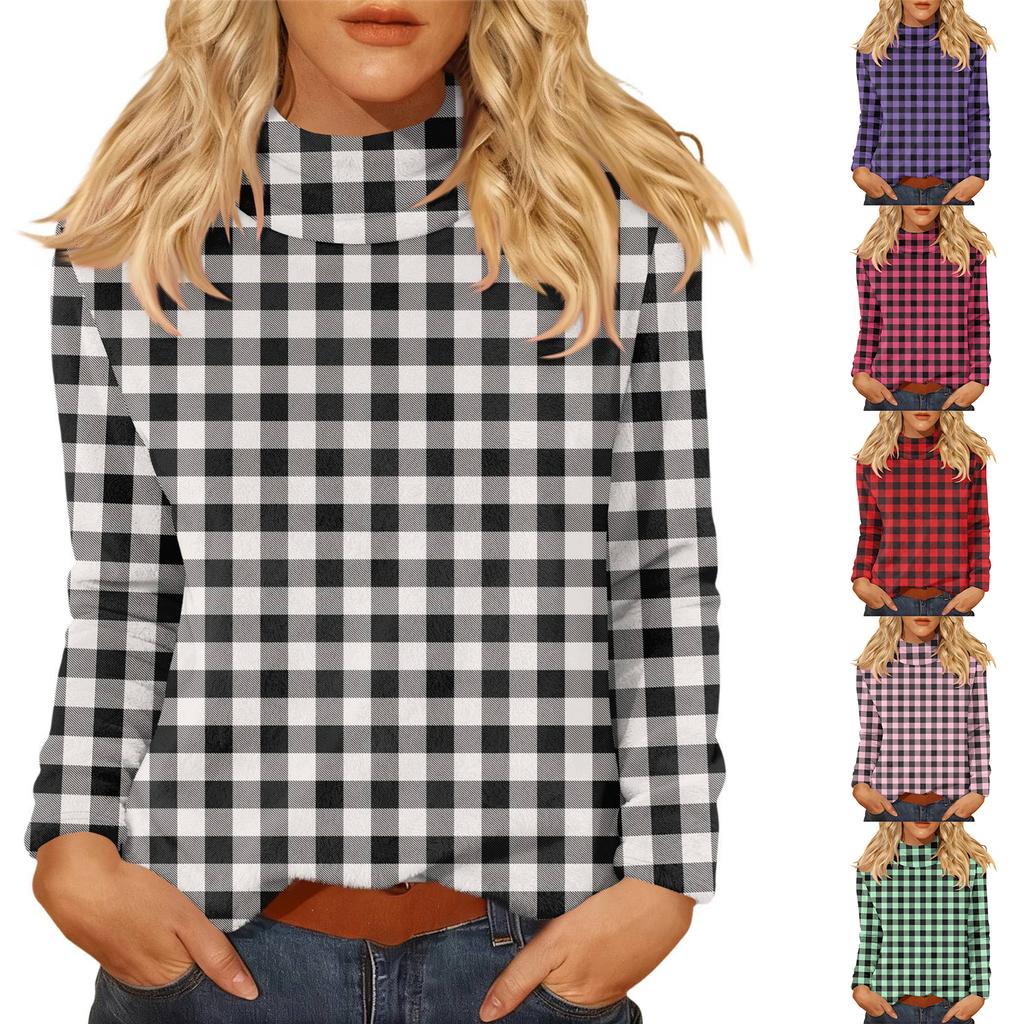 Women's Daily Casual Long Sleeve Mid Collar Top