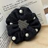 Hair Tie Pleated Texture Imitation Pearls Embellishment Hair Rope Strong Ponytail Holder Buns