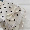Fashion Sweet Girls Polka Dot Backpack Cute Bowknot Small Shoulder Rucksack Handbag Ruffled Lace Trim Crossbody Purse for Women