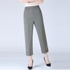 Plus Size Embroidered Women's Straight Leg Pants Summer High Waisted Breathable Women's Retro Korean Elastic Waist Pants