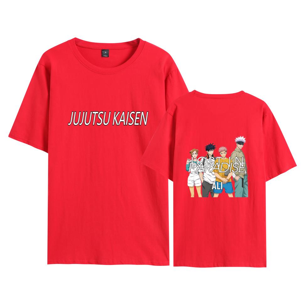 

Funny Jujutsu Kaisen Cartoon T Shirt Cool Men s Tshirt O Neck Casual Unisex Streetwear Anime Fashion Tee XXS червоний