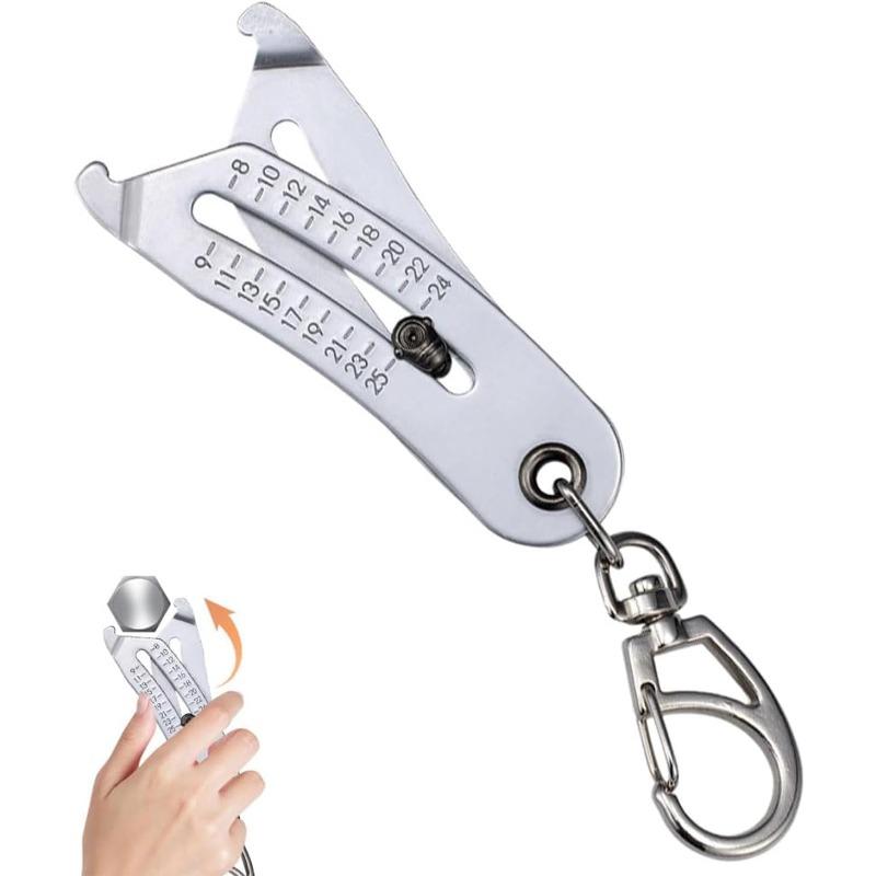 Portable Bolt Size Finder Keychain Nut Bolt Gauge Tool Stainless Steel Head Size Catcher for Mechanics DIY and Industrial Use